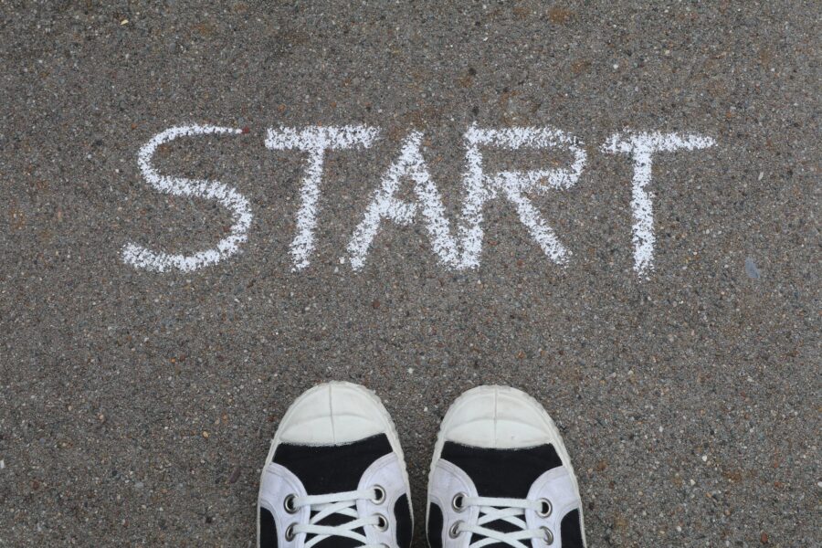 start written on asphalt