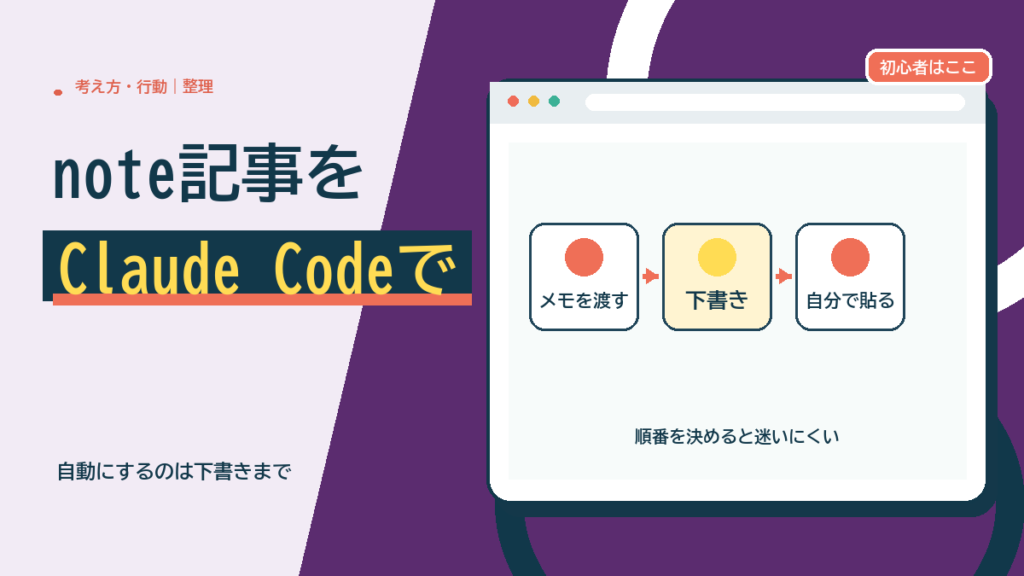 Claude Codeでnoteの記事を作る：下書きの作り方と、自動にできること・できないこと